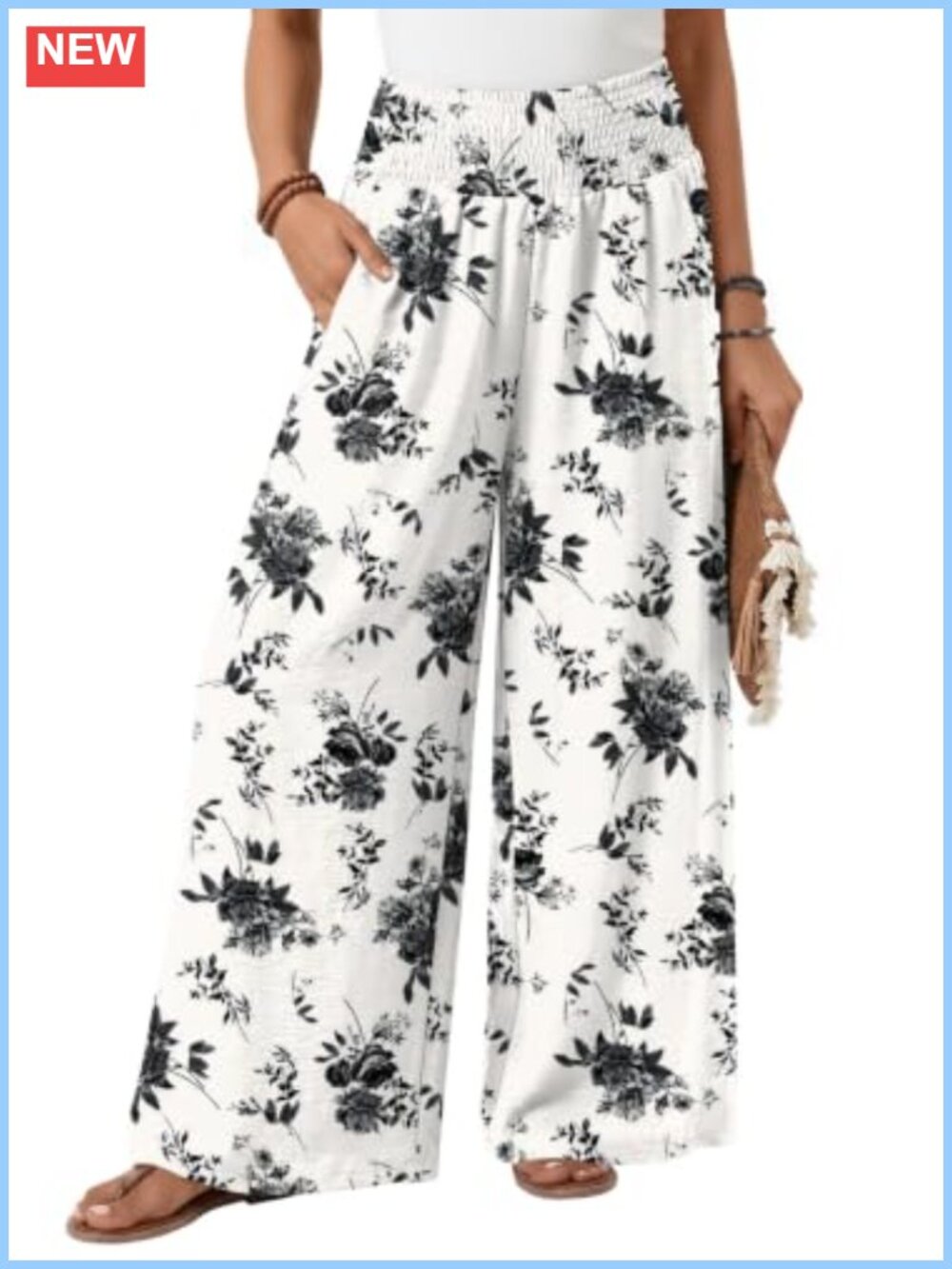 Wide Leg Palazzo Pants Flowy Dressy High Rise Pleated Polyester